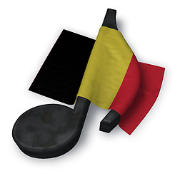 Image showing music note and flag of belgium - 3d rendering