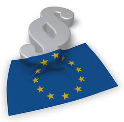 Image showing paragraph symbol and flag of the european union - 3d rendering