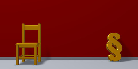 Image showing paragraph symbol and chair - 3d rendering