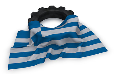 Image showing gear wheel and flag of greece - 3d rendering