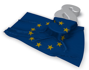 Image showing paragraph symbol and flag of the european union - 3d rendering