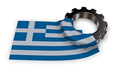 Image showing gear wheel and flag of greece - 3d rendering