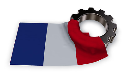 Image showing gear wheel and flag of france - 3d rendering