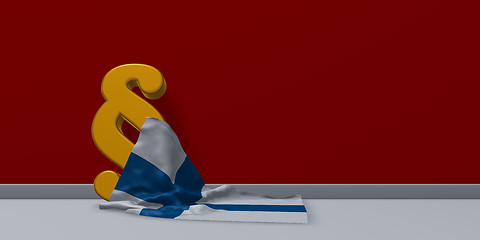 Image showing paragraph symbol and flag of finland - 3d rendering