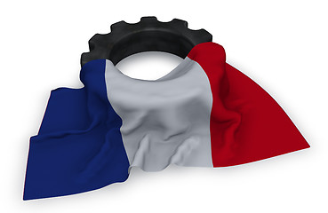 Image showing gear wheel and flag of france - 3d rendering