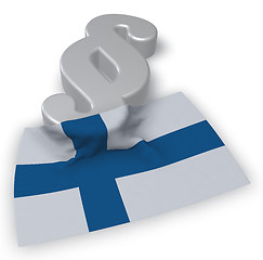 Image showing paragraph symbol and flag of finland - 3d rendering