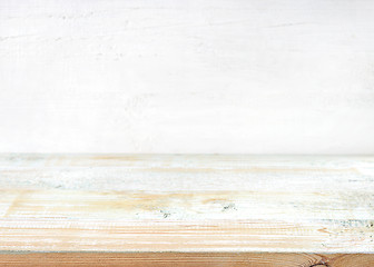 Image showing white wooden table