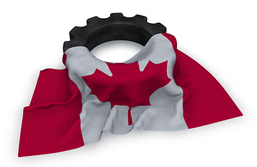 Image showing gear wheel and flag of canada - 3d rendering