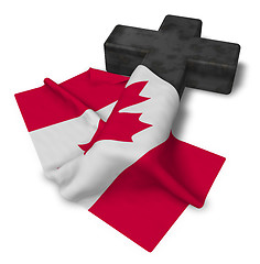 Image showing christian cross and flag of canada - 3d rendering