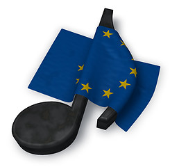 Image showing music note and flag of the european union - 3d rendering