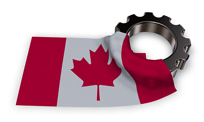 Image showing gear wheel and flag of canada - 3d rendering