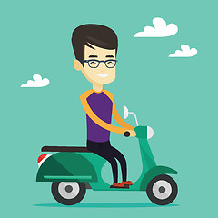 Image showing Man riding scooter vector illustration.