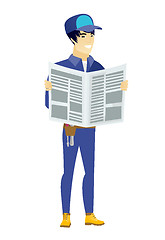 Image showing Mechanic reading newspaper vector illustration