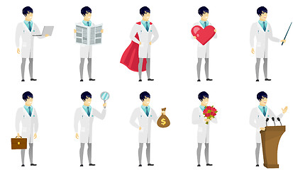 Image showing Vector set of illustrations with doctor characters