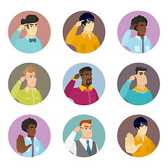 Image showing Vector set of business characters in the circle.