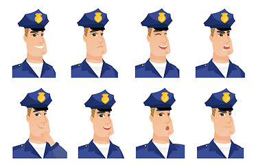 Image showing Vector set of policeman characters.