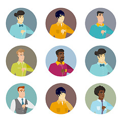 Image showing Vector set of business characters in the circle.