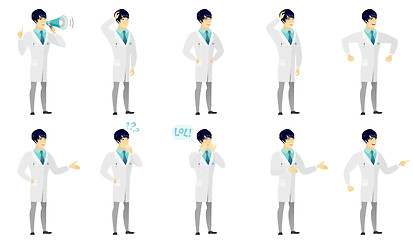 Image showing Vector set of illustrations with doctor characters