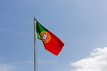 Image showing National flag of Portugal on a flagpole