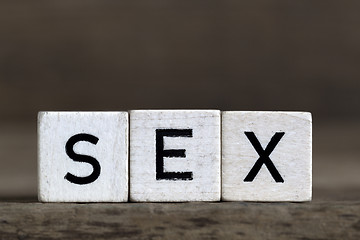 Image showing Sex, written in cubes