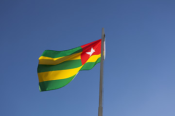 Image showing National flag of Togo on a flagpole