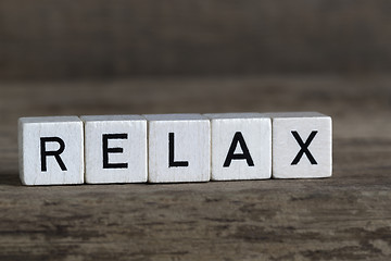 Image showing Relax, written in cubes
