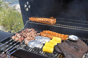 Image showing Barbeque grill outdoor
