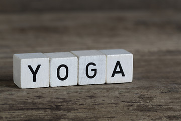 Image showing Yoga, written in cubes    