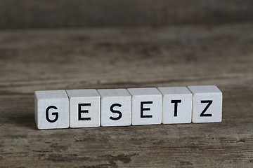 Image showing German word law, written in cubes