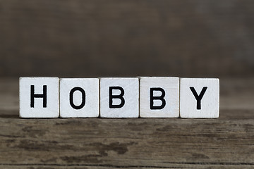 Image showing Hobby, written in cubes