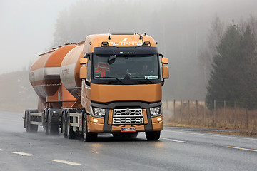 Image showing Renault Trucks T Tank Truck on Foggy Road