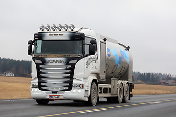 Image showing Customized Scania Milk Truck on the Road