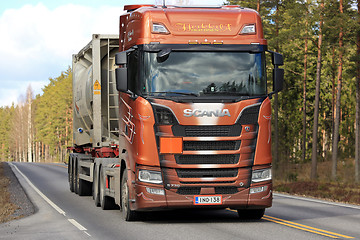 Image showing Next Generation Scania S730 Semi on the Road Up Front