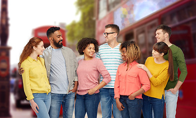 Image showing international group of happy people in london