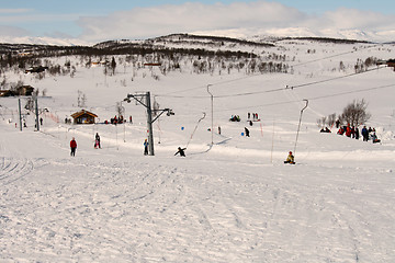 Image showing Skiing in the hill