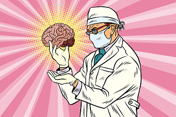 Image showing Surgeon doctor and the human brain