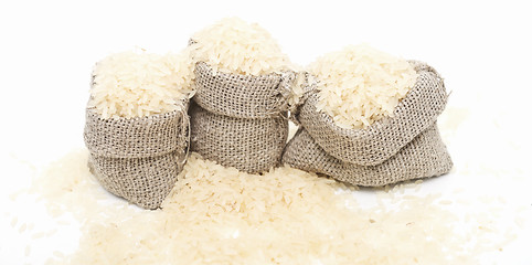 Image showing rice in sacks