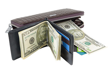 Image showing Wallet with dollars and card