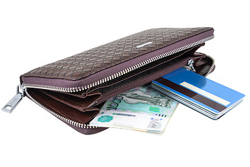 Image showing Wallet with rubles and card