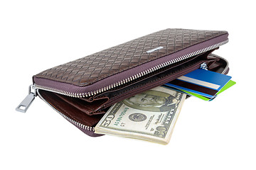 Image showing Wallet with dollars and card