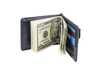Image showing Wallet with dollars and card