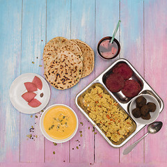 Image showing Vegetarian food set