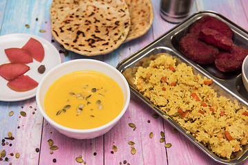 Image showing Vegetarian food set