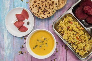 Image showing Vegetarian food set