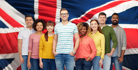 Image showing international group of happy smiling people