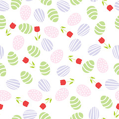 Image showing Seamless pattern of Easter eggs