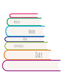 Image showing Stack of colored books vector illustration.