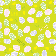 Image showing Seamless pattern of Easter eggs