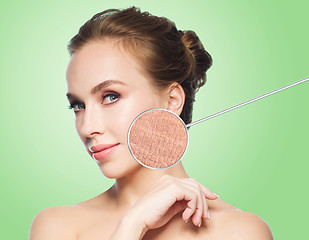 Image showing beautiful young woman face with dry skin sample
