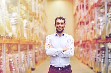 Image showing happy man at warehouse